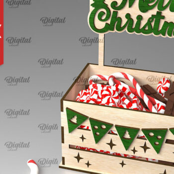 Intra απο ξύλο plywood  Χρώμα wenge 3mm-4mm πάχος - Κουτιά χριστουγεννιάτικων λιχουδιών Πακέτο κοπής με λέιζερ Δίασταση 15x15 cm INTRAFABR-101126767 - Image 7