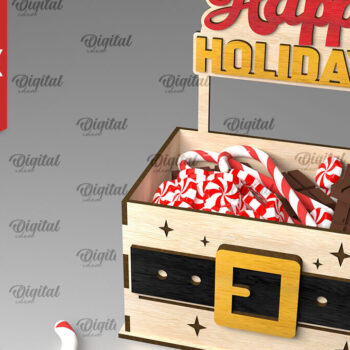 Intra απο ξύλο plywood  Χρώμα wenge 3mm-4mm πάχος - Κουτιά χριστουγεννιάτικων λιχουδιών Πακέτο κοπής με λέιζερ Δίασταση 15x15 cm INTRAFABR-101126767 - Image 8