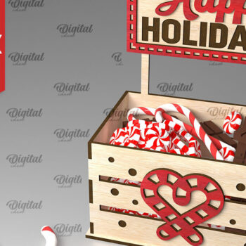 Intra απο ξύλο plywood  Χρώμα wenge 3mm-4mm πάχος - Κουτιά χριστουγεννιάτικων λιχουδιών Πακέτο κοπής με λέιζερ Δίασταση 15x15 cm INTRAFABR-101126767 - Image 11