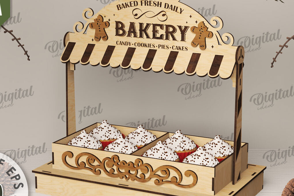 Intra απο ξύλο plywood  Χρώμα wenge 3mm-4mm πάχος - Χριστουγεννιάτικες λιχουδιές Shop Stand Δίασταση 15x15 cm INTRAFABR-101126924