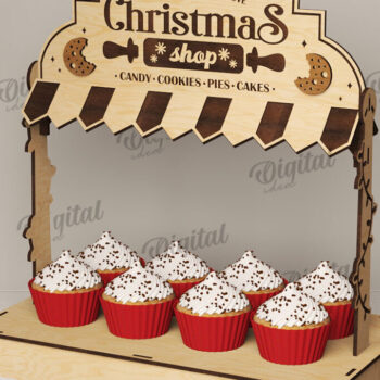 Intra απο ξύλο plywood  Χρώμα wenge 3mm-4mm πάχος - Χριστουγεννιάτικες λιχουδιές Shop Stand Δίασταση 15x15 cm INTRAFABR-101126284 - Image 1