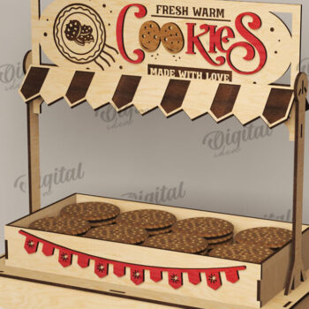 Intra απο ξύλο plywood  Χρώμα wenge 3mm-4mm πάχος - Χριστουγεννιάτικα κεράσματα Shop Stand Πακέτο Δίασταση 15x15 cm INTRAFABR-34821479 - Image 4