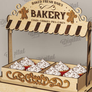 Intra απο ξύλο plywood  Χρώμα wenge 3mm-4mm πάχος - Χριστουγεννιάτικα κεράσματα Shop Stand Πακέτο Δίασταση 15x15 cm INTRAFABR-34821479 - Image 5