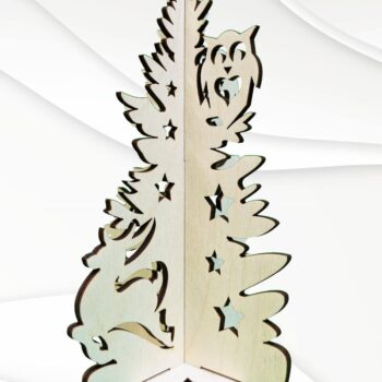 Intra απο ξύλο plywood Χρώμα wenge 3mm-4mm πάχος - Χριστουγεννιάτικο δέντρο τρισδιάστατα παζλ, αρχεία λέιζερ Δίασταση 159x102 cm INTRAFABR-35248456 - Image 1