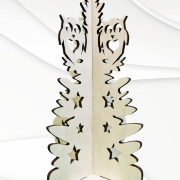 Intra απο ξύλο plywood Χρώμα wenge 3mm-4mm πάχος - Χριστουγεννιάτικο δέντρο τρισδιάστατα παζλ, αρχεία λέιζερ Δίασταση 159x102 cm INTRAFABR-35248456 - Image 3