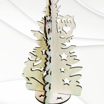 Intra απο ξύλο plywood Χρώμα wenge 3mm-4mm πάχος - Χριστουγεννιάτικο δέντρο τρισδιάστατα παζλ, αρχεία λέιζερ Δίασταση 159x102 cm INTRAFABR-35248456 - Image 4