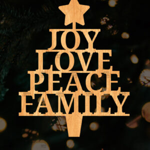 Intra απο ξύλο plywood  Χρώμα wenge 3mm-4mm πάχος - Χριστουγεννιάτικο Δέντρο 3D Δίασταση 20x20 cm INTRAFABR-78867637