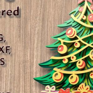 Intra απο ξύλο plywood  Χρώμα wenge 3mm-4mm πάχος - με λέιζερ 3d Χριστουγεννιάτικου Δέντρου Δίασταση 250x210 cm INTRAFABR-103955979