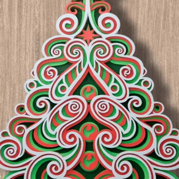 Intra απο ξύλο plywood Χρώμα wenge 3mm-4mm πάχος - Χριστουγεννιάτικο δέντρο 3d Πολυεπίπεδα Αρχεία Δίασταση 250x195 cm INTRAFABR-39521638 - Image 2