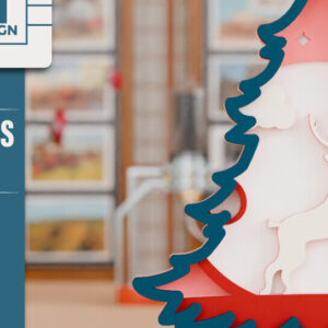 Intra απο ξύλο plywood  Χρώμα wenge 3mm-4mm πάχος - Χριστουγεννιάτικο δέντρο 3D Πολυστρωματική κοπή Δίασταση 20x25 cm INTRAFABR-104434691