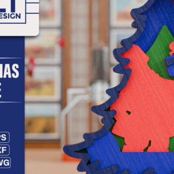 Intra απο ξύλο plywood Χρώμα wenge 3mm-4mm πάχος - Χριστουγεννιάτικο δέντρο 3D Πολυστρωματική κοπή Δίασταση 20x25 cm INTRAFABR-101523468 - Image 1