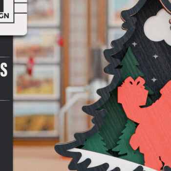 Intra απο ξύλο plywood Χρώμα wenge 3mm-4mm πάχος - Χριστουγεννιάτικο δέντρο 3D Πολυστρωματική κοπή Δίασταση 20x25 cm INTRAFABR-70066831 - Image 1