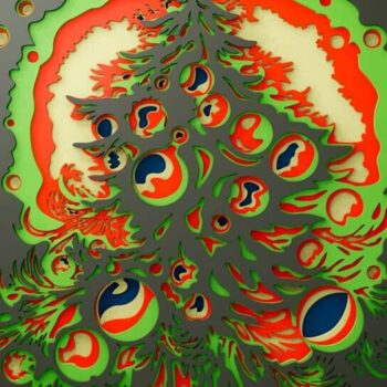 Intra απο ξύλο plywood Χρώμα wenge 3mm-4mm πάχος - Χριστουγεννιάτικο δέντρο 3D Πολυεπίπεδα Αρχεία Δίασταση 300x285 cm INTRAFABR-104364511 - Image 2