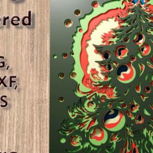 Intra απο ξύλο plywood  Χρώμα wenge 3mm-4mm πάχος - Χριστουγεννιάτικο δέντρο 3D Πολυεπίπεδα Αρχεία Δίασταση 300x285 cm INTRAFABR-104364511