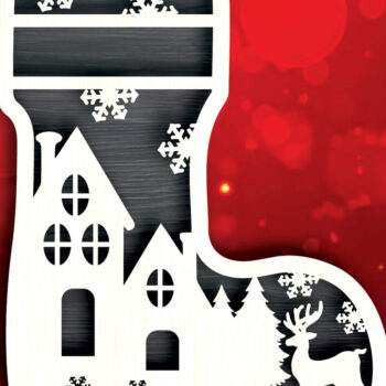 Intra απο ξύλο plywood Χρώμα wenge 3mm-4mm πάχος - Χριστουγεννιάτικα στολίδια δέντρων και ελαφιών Δίασταση 6x6 cm INTRAFABR-104363190 - Image 2