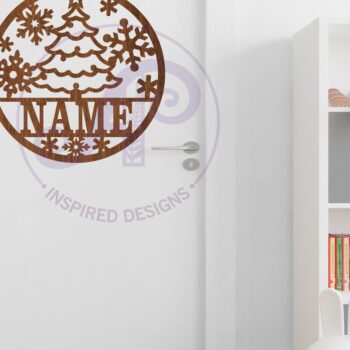 Intra απο ξύλο plywood Χρώμα wenge 3mm-4mm πάχος - Χριστουγεννιάτικο δέντρο και νιφάδες χιονιού σύμβολο ονόματος Δίασταση 30x20 cm INTRAFABR-104363345 - Image 3