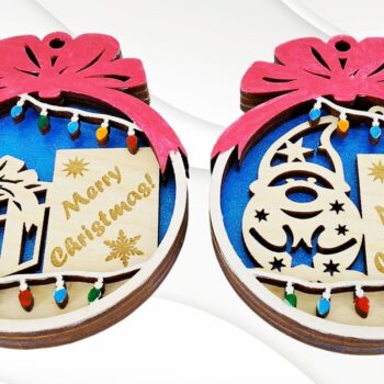 Intra απο ξύλο plywood Χρώμα wenge 3mm-4mm πάχος - Χριστουγεννιάτικο Δέντρο Μπάλα 2 Σχέδια, Δίασταση 88x71 cm INTRAFABR-104363397 - Image 2