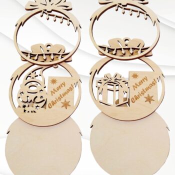 Intra απο ξύλο plywood Χρώμα wenge 3mm-4mm πάχος - Χριστουγεννιάτικο Δέντρο Μπάλα 2 Σχέδια, Δίασταση 88x71 cm INTRAFABR-104363397 - Image 3