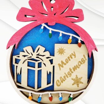 Intra απο ξύλο plywood Χρώμα wenge 3mm-4mm πάχος - Χριστουγεννιάτικο Δέντρο Μπάλα 2 Σχέδια, Δίασταση 88x71 cm INTRAFABR-104363397 - Image 4