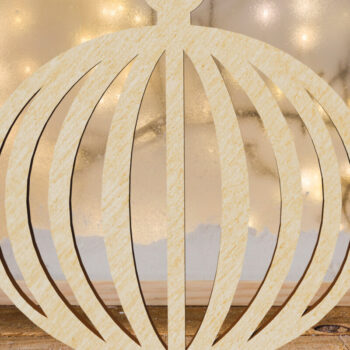 Intra απο ξύλο plywood Χρώμα wenge 3mm-4mm πάχος - Χριστουγεννιάτικο δέντρο με μπάλα παιχνίδι ξύλινα κομμένα αρχεία Δίασταση 5x3 cm INTRAFABR-104363012 - Image 1