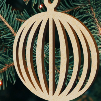 Intra απο ξύλο plywood Χρώμα wenge 3mm-4mm πάχος - Χριστουγεννιάτικο δέντρο με μπάλα παιχνίδι ξύλινα κομμένα αρχεία Δίασταση 5x3 cm INTRAFABR-104363012 - Image 2