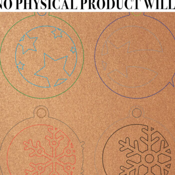 Intra απο ξύλο plywood Χρώμα wenge 3mm-4mm πάχος - Χριστουγεννιάτικο Δέντρο Μπάλες2 για Δίασταση 30x20 cm INTRAFABR-101526735 - Image 2