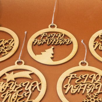 Intra απο ξύλο plywood Χρώμα wenge 3mm-4mm πάχος - Χριστουγεννιάτικο Δέντρο Μπάλες3 για Δίασταση 30x20 cm INTRAFABR-101525108 - Image 3