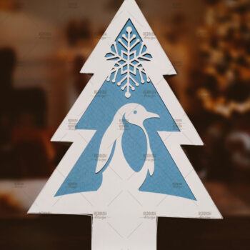 Intra απο ξύλο plywood Χρώμα wenge 3mm-4mm πάχος - Χριστουγεννιάτικο Δέντρο Κουτί Δίασταση 20x20 cm INTRAFABR-101524876 - Image 1