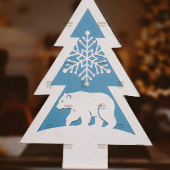 Intra απο ξύλο plywood Χρώμα wenge 3mm-4mm πάχος - Χριστουγεννιάτικο Δέντρο Κουτί Δίασταση 20x20 cm INTRAFABR-109740682 - Image 1