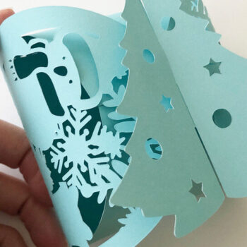 Intra απο ξύλο plywood  Χρώμα wenge 3mm-4mm πάχος - Πρότυπο κουτιού χριστουγεννιάτικου δέντρου Χωρίς κόλλα Δίασταση 5x11 cm INTRAFABR-109740592 - Image 3