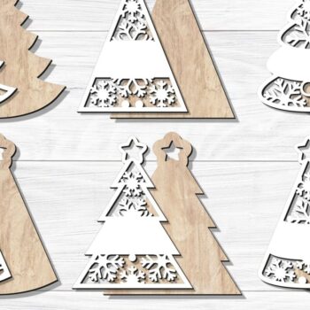 Intra απο ξύλο plywood  Χρώμα wenge 3mm-4mm πάχος - Χριστουγεννιάτικο Δέντρο ΔΕΜΑ 24 Σχεδίων Δίασταση 6x6 cm INTRAFABR-109740596 - Image 7