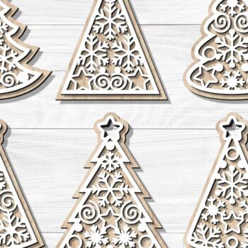 Intra απο ξύλο plywood  Χρώμα wenge 3mm-4mm πάχος - Χριστουγεννιάτικο Δέντρο ΔΕΜΑ 24 Σχεδίων Δίασταση 6x6 cm INTRAFABR-109740596 - Image 8