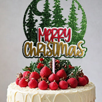 Intra απο ξύλο plywood Χρώμα wenge 3mm-4mm πάχος - Χριστουγεννιάτικο δέντρο τούρτας Topper Δίασταση 15x15 cm INTRAFABR-109740600 - Image 2