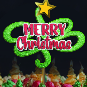 Intra απο ξύλο plywood Χρώμα wenge 3mm-4mm πάχος - Χριστουγεννιάτικο δέντρο κέικ Topper Δίασταση 4x4 cm INTRAFABR-109740621 - Image 2