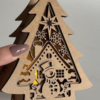 Intra απο ξύλο plywood  Χρώμα wenge 3mm-4mm πάχος - Κηροπήγιο Χριστουγεννιάτικου Δέντρου Δίασταση 5x6 cm INTRAFABR-109740646 - Image 8