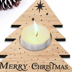 Intra απο ξύλο plywood  Χρώμα wenge 3mm-4mm πάχος - Χριστουγεννιάτικο Δέντρο Κηροπήγιο Δώρο Δίασταση 15x15 cm INTRAFABR-109740668