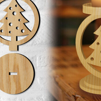 Intra απο ξύλο plywood  Χρώμα wenge 3mm-4mm πάχος - Κηροπήγιο Χριστουγεννιάτικου Δέντρου Δίασταση 15x15 cm INTRAFABR-103152254 - Image 1