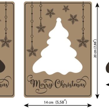 Intra απο ξύλο plywood  Χρώμα wenge 3mm-4mm πάχος - Κάρτα Χριστουγεννιάτικου Δέντρου/Κοπή λέιζερ/ Δίασταση 20x14 cm INTRAFABR-76645043 - Image 2