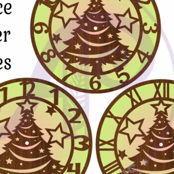 Intra απο ξύλο plywood Χρώμα wenge 3mm-4mm πάχος - με λέιζερ Ρολόι Χριστουγεννιάτικου Δέντρου Δίασταση 30x20 cm INTRAFABR-81596164 - Image 4