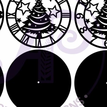 Intra απο ξύλο plywood Χρώμα wenge 3mm-4mm πάχος - με λέιζερ Ρολόι Χριστουγεννιάτικου Δέντρου Δίασταση 30x20 cm INTRAFABR-81596164 - Image 5