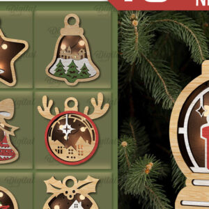 Intra απο ξύλο plywood  Χρώμα wenge 3mm-4mm πάχος - Διακόσμηση Χριστουγεννιάτικου Δέντρου με κομμένο λέιζερ Δίασταση 15x15 cm INTRAFABR-75915419