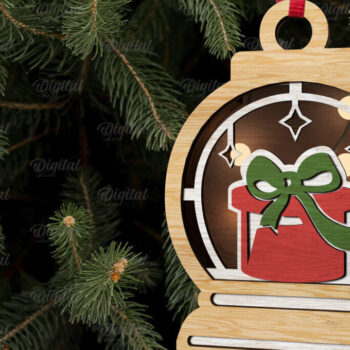 Intra απο ξύλο plywood  Χρώμα wenge 3mm-4mm πάχος - Διακόσμηση Χριστουγεννιάτικου Δέντρου με κομμένο λέιζερ Δίασταση 15x15 cm INTRAFABR-75915419 - Image 2