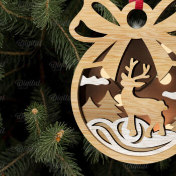 Intra απο ξύλο plywood  Χρώμα wenge 3mm-4mm πάχος - Διακόσμηση Χριστουγεννιάτικου Δέντρου με κομμένο λέιζερ Δίασταση 15x15 cm INTRAFABR-75915419 - Image 3