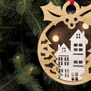 Intra απο ξύλο plywood  Χρώμα wenge 3mm-4mm πάχος - Διακόσμηση Χριστουγεννιάτικου Δέντρου με κομμένο λέιζερ Δίασταση 15x15 cm INTRAFABR-75915419 - Image 4