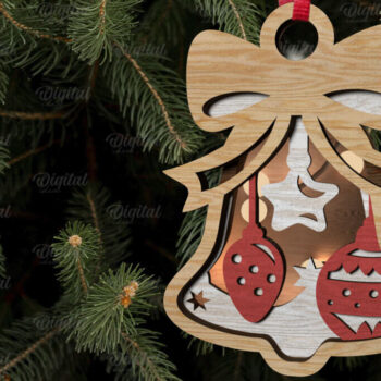 Intra απο ξύλο plywood  Χρώμα wenge 3mm-4mm πάχος - Διακόσμηση Χριστουγεννιάτικου Δέντρου με κομμένο λέιζερ Δίασταση 15x15 cm INTRAFABR-75915419 - Image 8