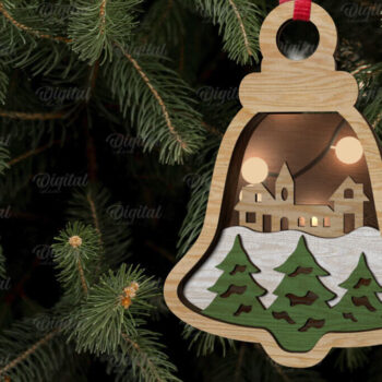 Intra απο ξύλο plywood  Χρώμα wenge 3mm-4mm πάχος - Διακόσμηση Χριστουγεννιάτικου Δέντρου με κομμένο λέιζερ Δίασταση 15x15 cm INTRAFABR-75915419 - Image 9