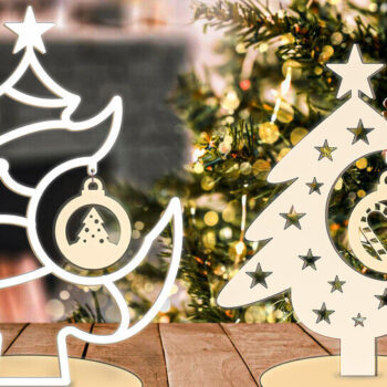 Intra απο ξύλο plywood  Χρώμα wenge 3mm-4mm πάχος - στολισμού χριστουγεννιάτικου δέντρου με λέιζερ Δίασταση 6x6 cm INTRAFABR-75915317 - Image 1