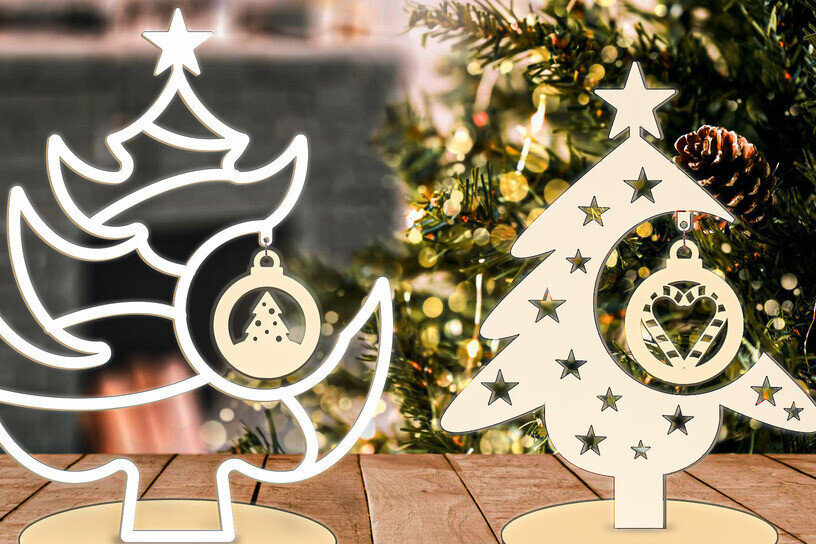 Intra απο ξύλο plywood  Χρώμα wenge 3mm-4mm πάχος - στολισμού χριστουγεννιάτικου δέντρου με λέιζερ Δίασταση 6x6 cm INTRAFABR-75915317