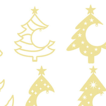 Intra απο ξύλο plywood  Χρώμα wenge 3mm-4mm πάχος - στολισμού χριστουγεννιάτικου δέντρου με λέιζερ Δίασταση 6x6 cm INTRAFABR-75915317 - Image 2