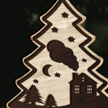 Intra απο ξύλο plywood Χρώμα wenge 3mm-4mm πάχος - Διακόσμηση Χριστουγεννιάτικου Δέντρου, πολλαπλών στρώσεων Δίασταση 4x4 cm INTRAFABR-75915331 - Image 2